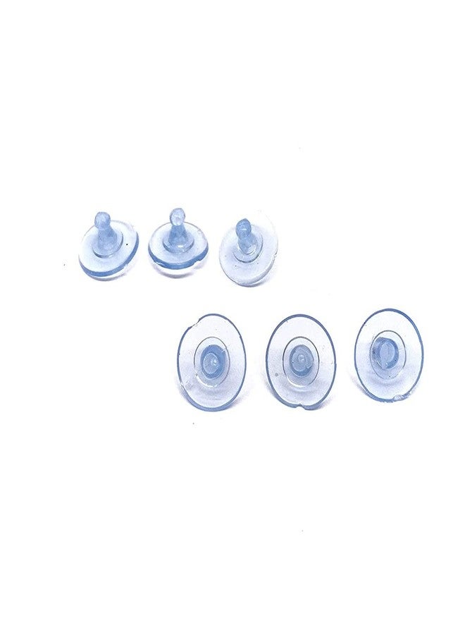 Excellentcrafts Clear Silicone Earring Back Stoppers Findings Stud Earring Plugs for Jewellery Making - 200 Pcs (10mm, Transparent Blue) - Image 2